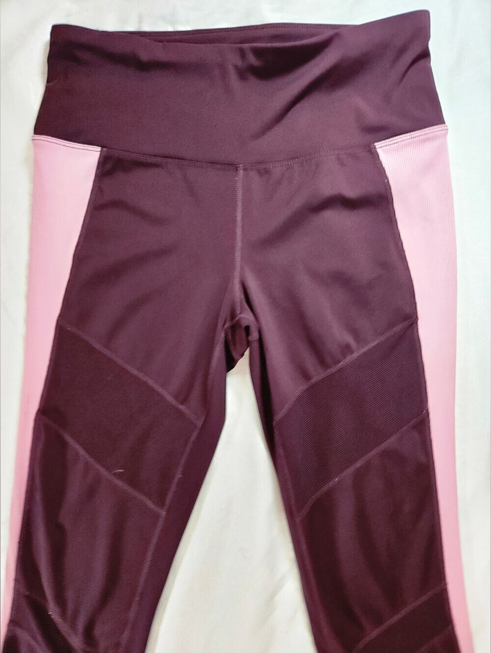 Tangerine Womens Purple & Pink Side Panel Elastic Waist Athletic Leggings Sz Med - Picture 2 of 14